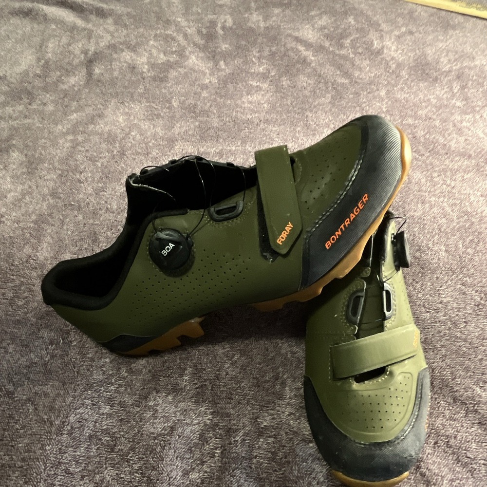 Bontrager Foray Mountain Cycling Shoes BOA Dial 2-Bolt Cleat Green/Black Sz 10 - Picture 3 of 6